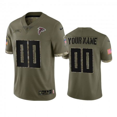 Maillot Homme Atlanta Falcons Personnalisé Olive 2022 Salute To Service Limited